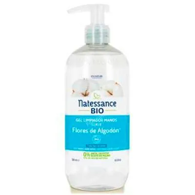 Gel flor algodón limpiador manos BIO 500 ml, Natessance