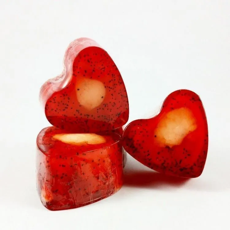 Jabón forma corazón Fresa, Big Soap Factory