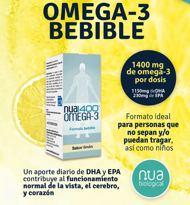 Nua1400 Omega 3 Bebible sabor a limón 60 ml, Nua Biological · imagen 2