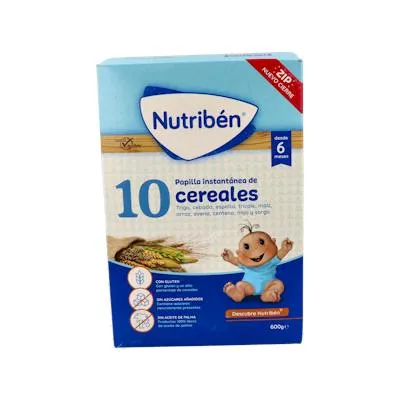 Papilla 10 cereales 600 g, Nutriben