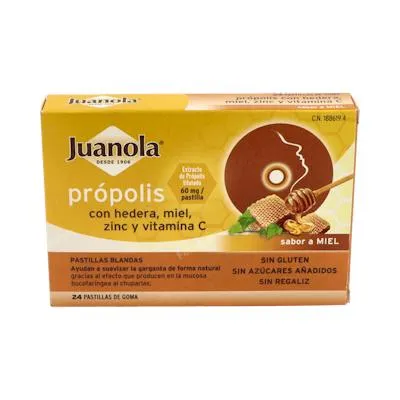 Pastillas própolis hedera-miel 24 uds., Juanola