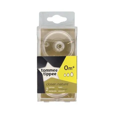 Tetina ctn b/ancha sili redon flu vari +0 M 2 un, Tommee Tippee