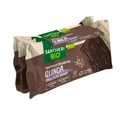 Tostadas quinoa choco negro BIO 3 x 57 g, Santiveri
