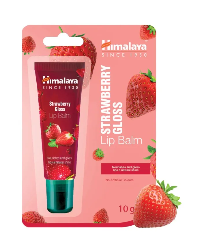 Baume à lèvres fraise avec brillance 10 g, Himalaya