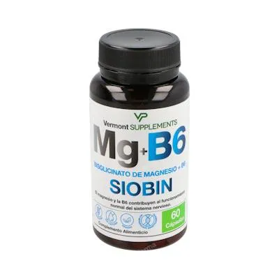 MG+B6 siobin Bisglicinato de Magnesio+B6 60 cápsulas, Vermont Supplements