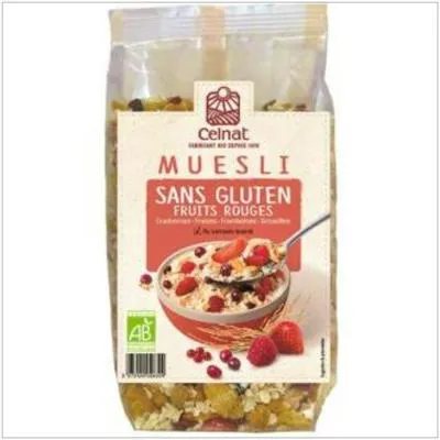 Muesli de frutos rojos sin gluten BIO 375 g, Celnat