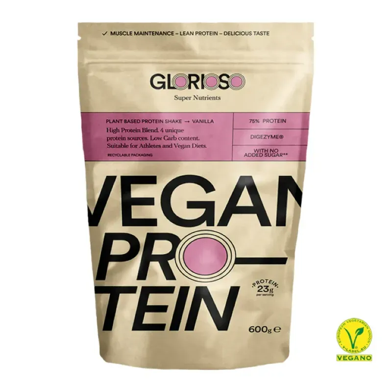 Proteína vegana vainilla 600 g, Glorioso