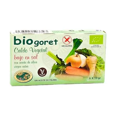 Cubitos de caldo de verduras bajo en sal BIO 60 g, Bionsan