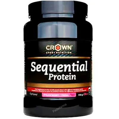 Sequential protein recuperador nocturno fresa 918 g, Crown Sport Nutrition