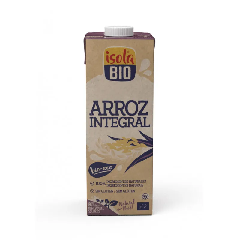 Leche arroz integral 1 l, Isola Bio
