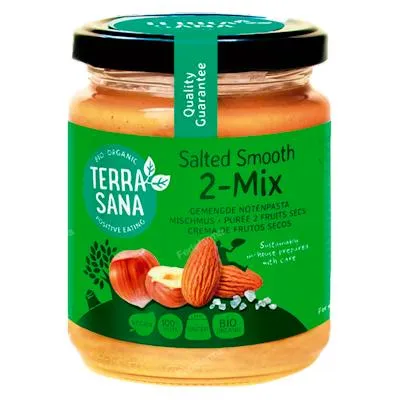 Biologische crème 2 notenmix hazelnoot-amandel 250 g, Terrasana