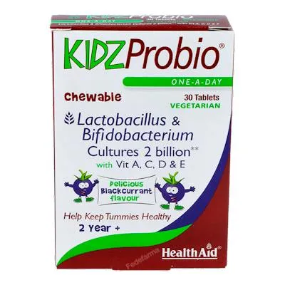 Kidzprobio 2000millones y vitaminas health 30 comprimidos, Health Aid