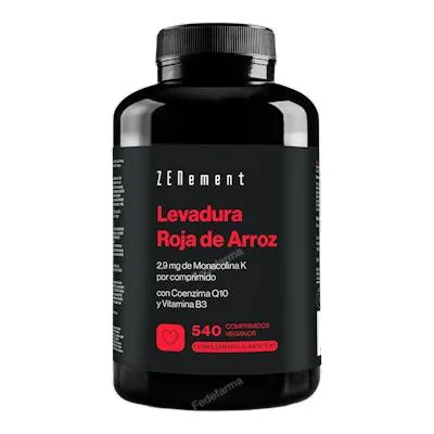 Levadura roja de arroz con Q10 y B3 540 comprimidos, Zenement