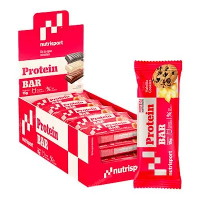 Barrita proteica vainilla-cookies caja 24 uds., Nutrisport