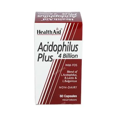 Acidophilus plus 4 billion 60 cápsulas, Health Aid