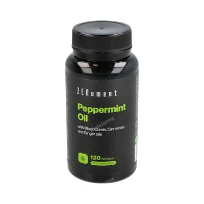 Aceite de menta piperita con comino negro, canela jengibre 120 cápsulas, Zenement