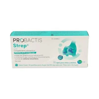 Strep fresa para chupar 30pastillas, Probactis