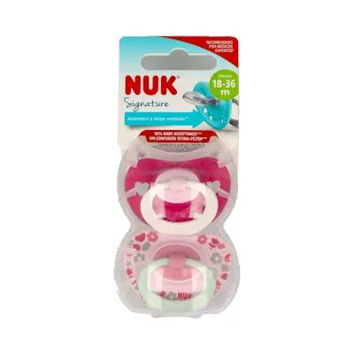 Chupeta signature 18-36 silicone 2 uds., Nuk