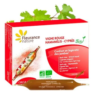 Vid roja  hamamelis  cipreses - / 10 dias BIO 10 ampollas, Fleurance Nature
