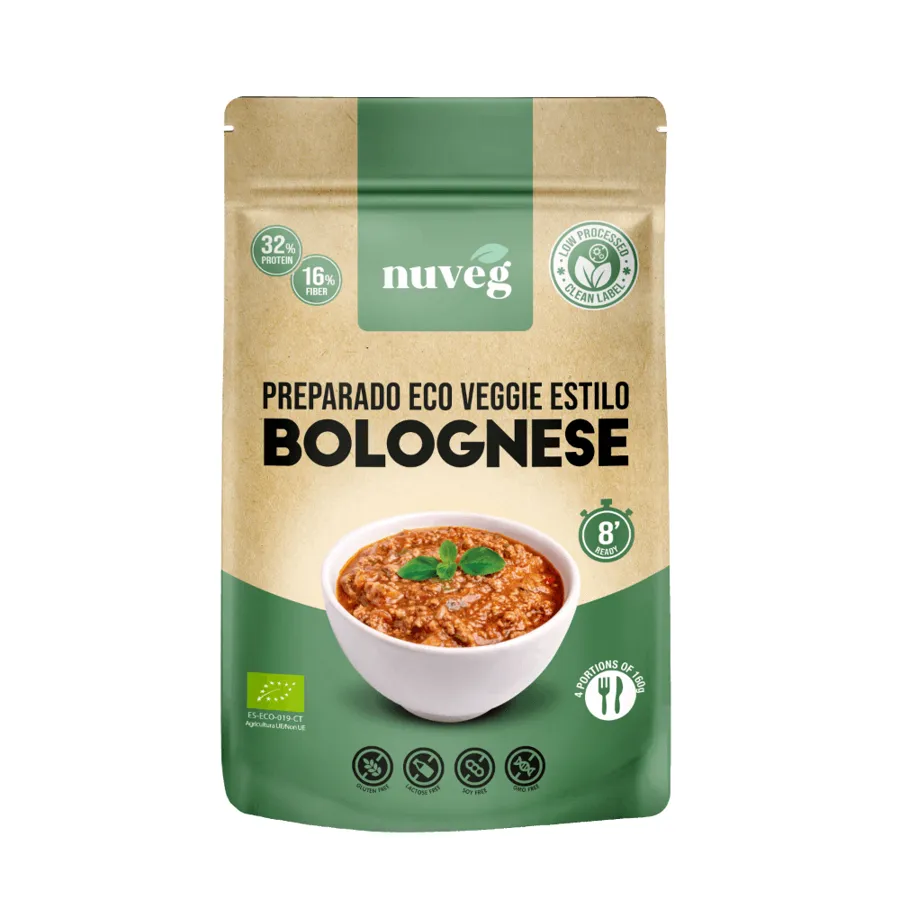 Veggie bolognese sin gluten BIO 140 g, Nuveg