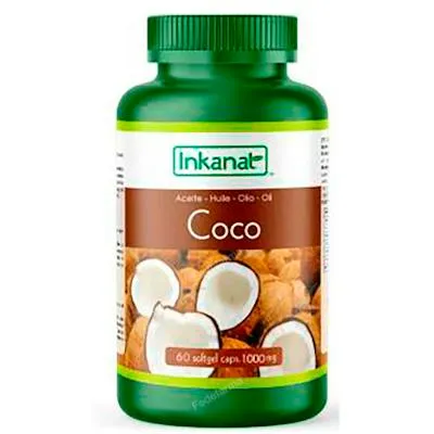 Aceite de coco 60 cápsulas, Inkanat