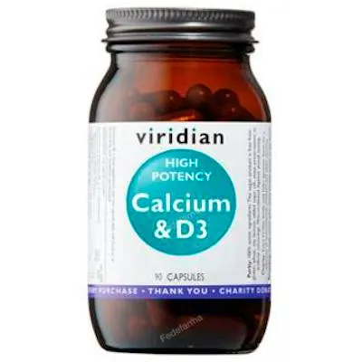 CALCIO-D3 alta potencia 90 cápsulas, Viridian