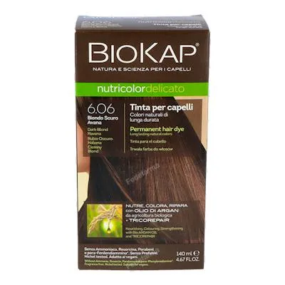 Haarverf donkerblond habana 6.06 delicato 140 ml, Biokap