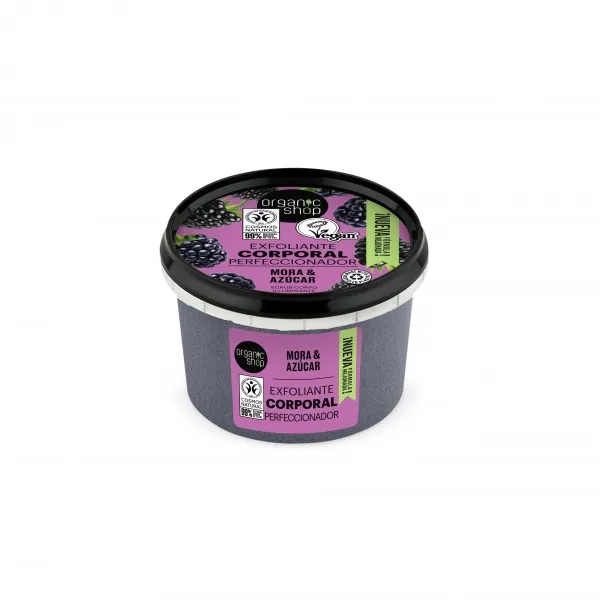 Exfoliante corporal perfeccionador de mora de 250 ml, Organic Shop
