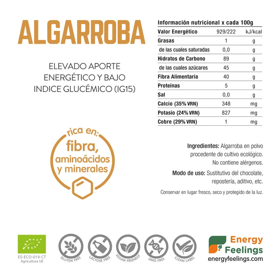 Algarroba sin gluten BIO 200 g, Energy Feelings · imagen 2
