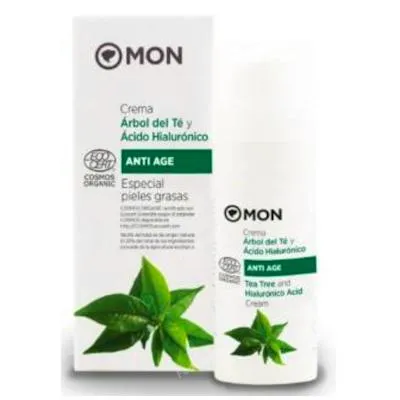 Crema facial de árbol del té y ácido hialurónico BIO 50 ml, Mon