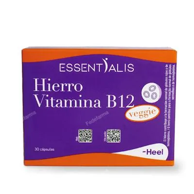 Essentialis hierro vitamina B12 30 cápsulas vegetales, Heel