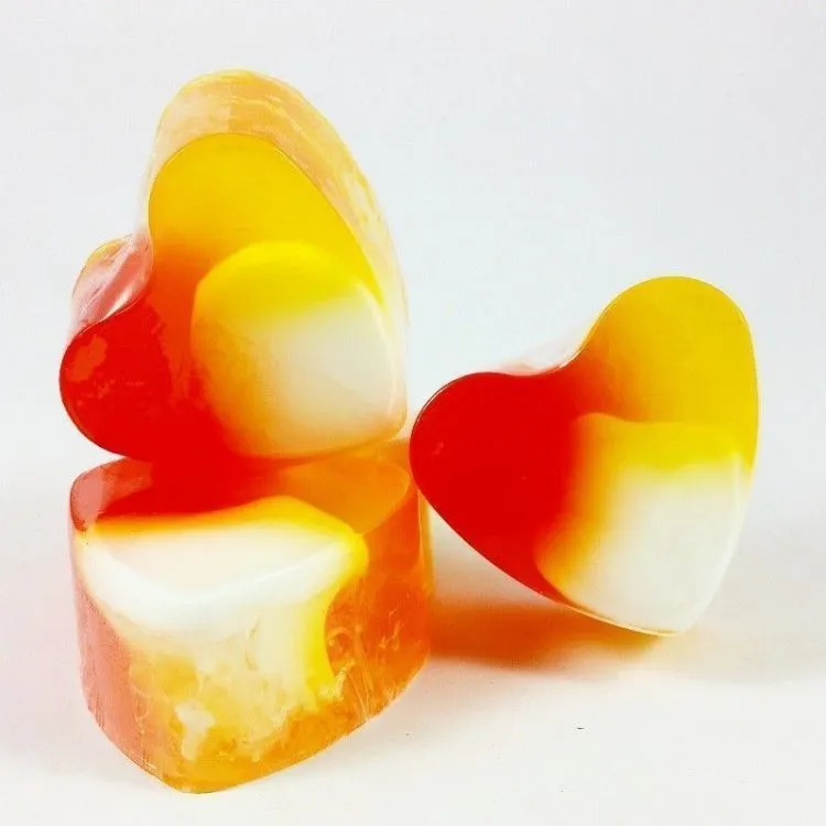 Jabón forma corazón Melocotón, Big Soap Factory
