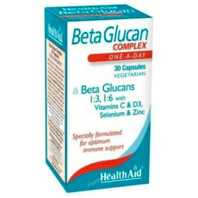 Beta glucan complex 30 cápsulas vegetales, Health Aid