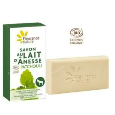 Jabón leche de burra con patchouli pastilla 100 g, Fleurance Nature