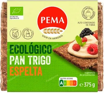 Pan trigo espelta integral 375 g, Pema