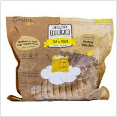 Pan de molde masa madre sin gluten BIO 360 g, Zealia
