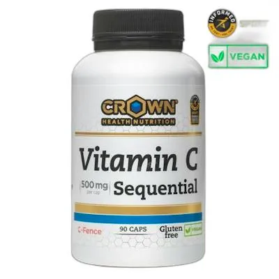 Vitamina C sequential 90 cápsulas, Crown Sport Nutrition