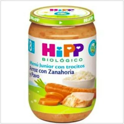 Potito arroz con zanahoria y pavo 8meses BIO 220 g, Hipp