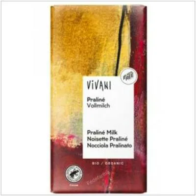 Chocolate con leche con praline BIO 100 g, Vivani