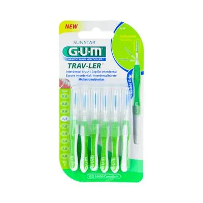 Cepillo interdental trav-ler 1414 1,1mm 6un verde, Gum
