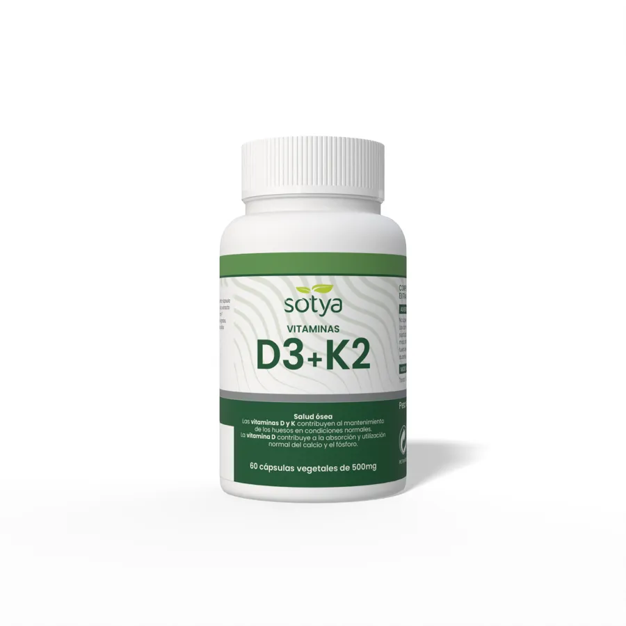 Vitamina D3+K2 500 mg 60 cápsulas, Sotya