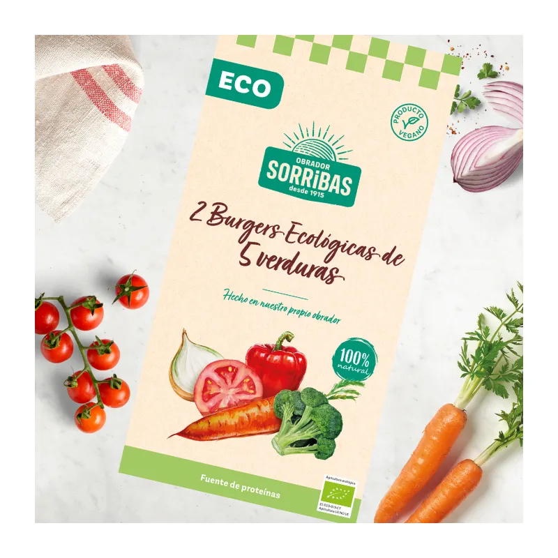 Hamburguesa 5 verduras sorribas 2 x 80 g, Obrador Sorribas