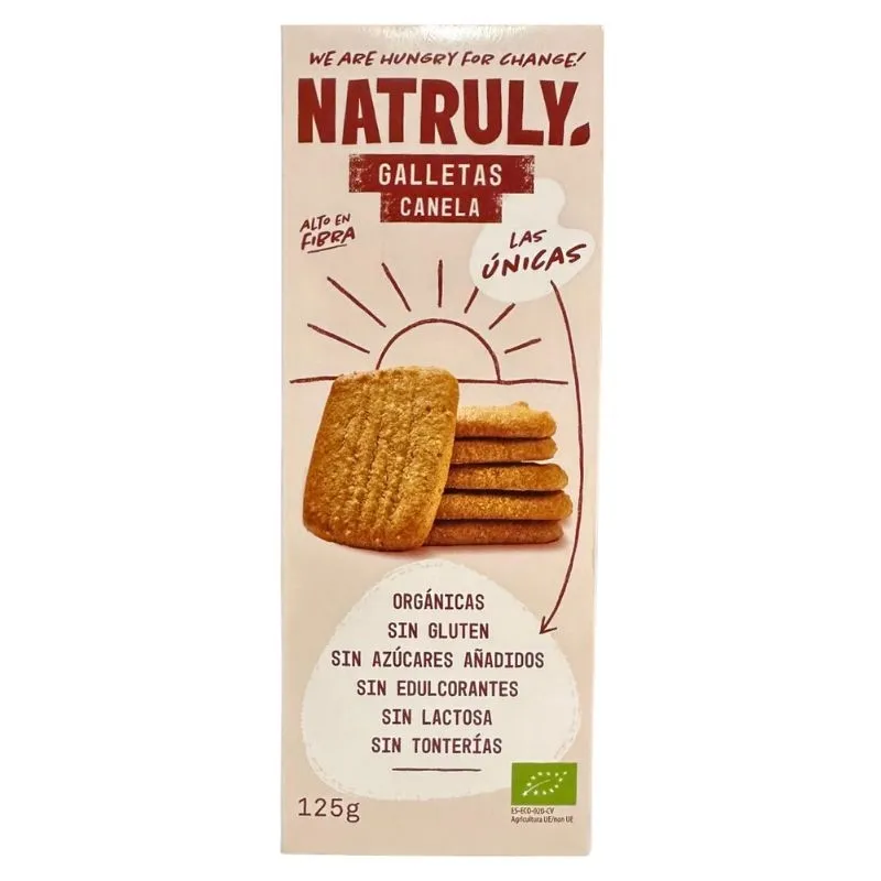 Galletas canela organicas sin gluten 125 g, Natruly