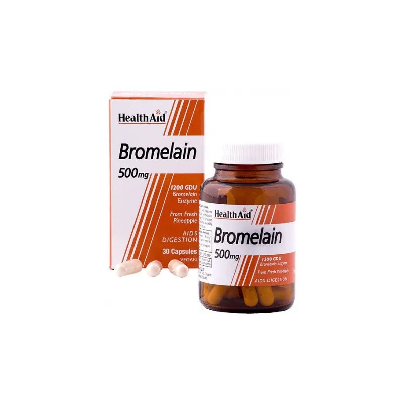 Bromelina 500 mg 30 cápsulas, Health Aid