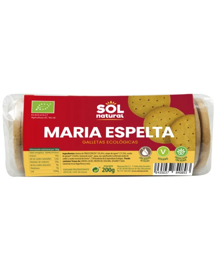 Galletas maria espelta BIO 200 g, Sol Natural