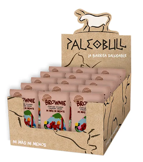 Caja barritas brownie 15 x 55 g, Paleobull