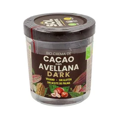 Crema de cacao dark con avellanas BIO 200 g, Solnatural