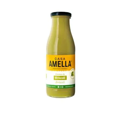 Crema de brocoli s/g s/l sin aditivo bajo en sal BIO 500 g, Casa Amella