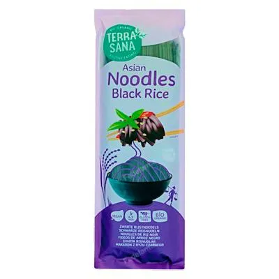 Fideos de arroz negro noodles integral 250 g, Terrasana