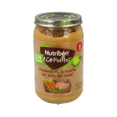 Potito pollo corral verduras 235 g BIO 6 ml, Nutriben